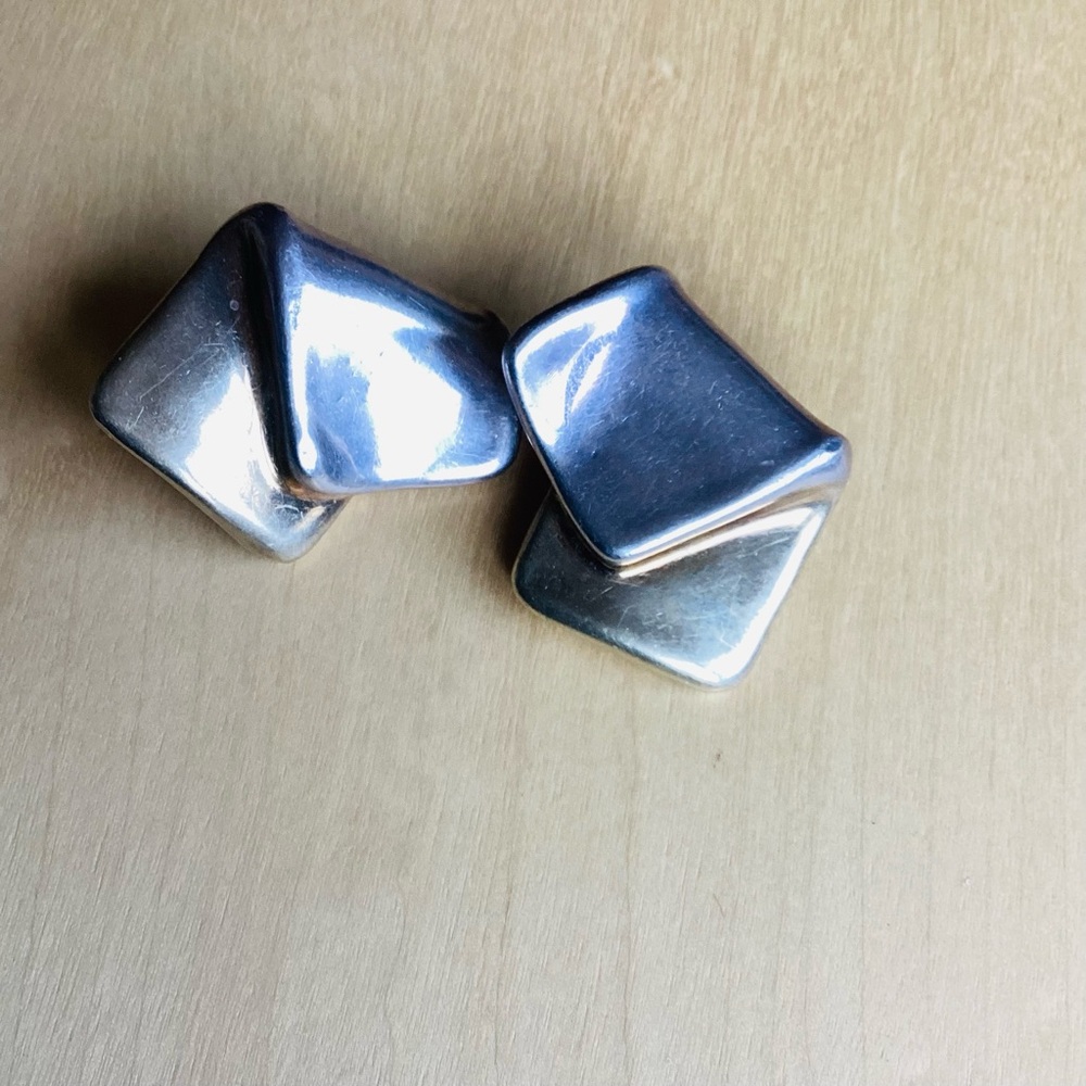 Vintage Silver Geometric Earrings